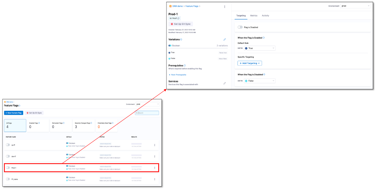 Feature flag Settings